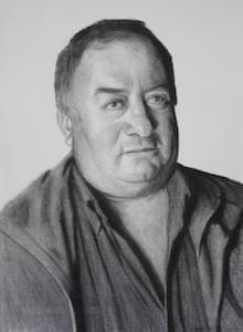 ‘Ernest Alkhat’. Charcoal on Roma paper.  20 x 30 inches. 2008. 